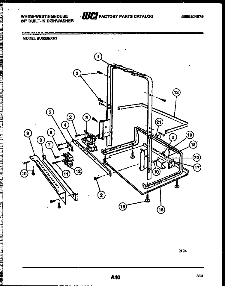 POWER DRY PARTS Diagram and Parts List for SU330NXR1  Frigidaire Dishwasher