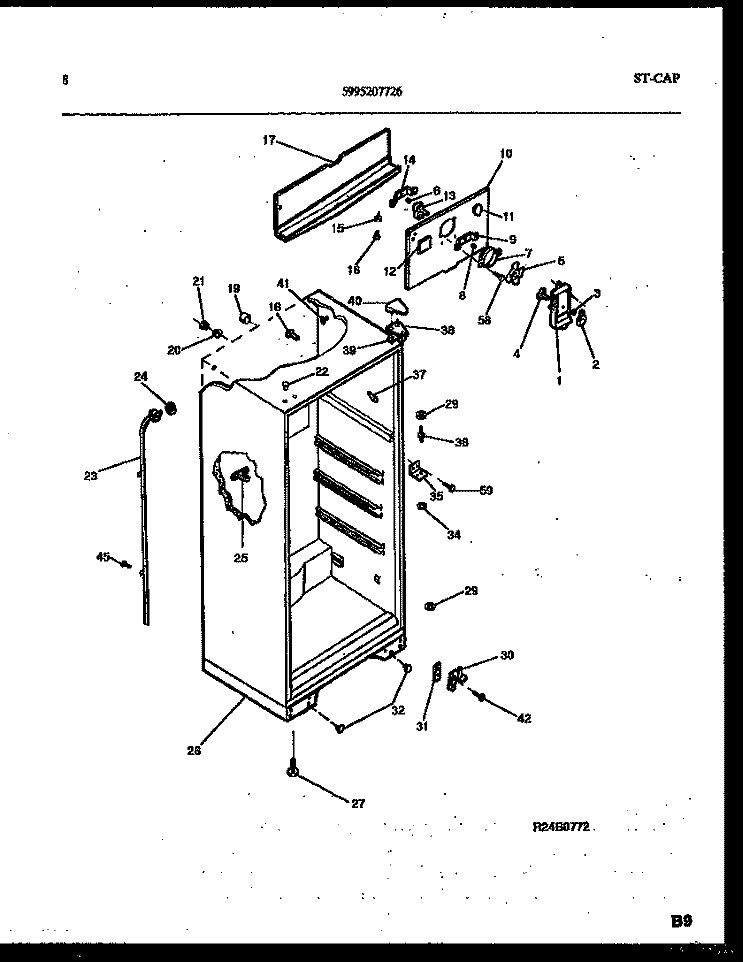 CABINET PARTS Diagram and Parts List for RT163LCD3  Frigidaire Refrigerator