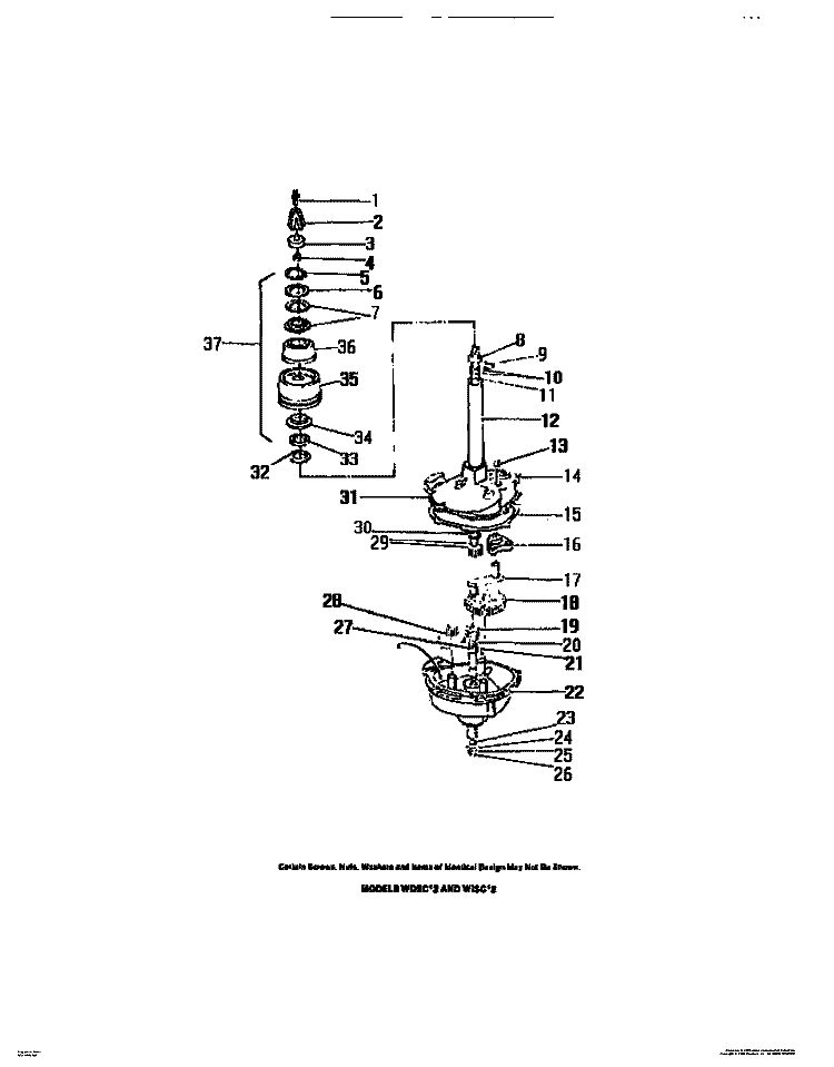 MECHANISM Diagram and Parts List for WDSCL2  Frigidaire Washer