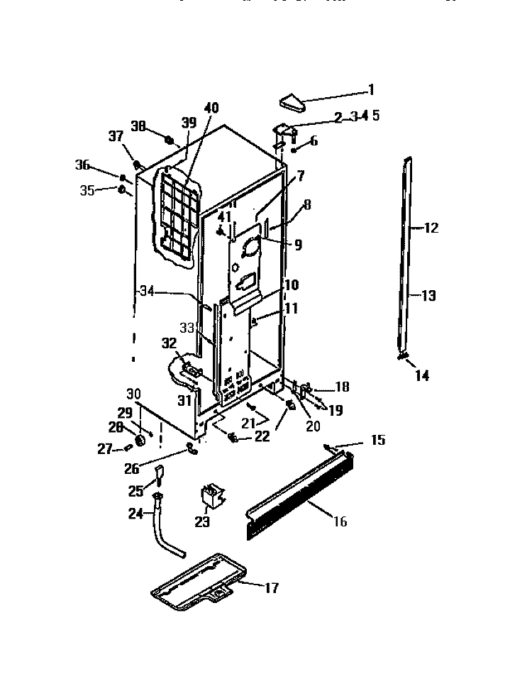 CABINET Diagram and Parts List for RS229GCW3  Frigidaire Refrigerator