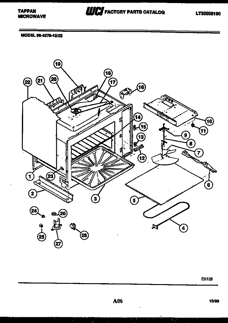 BODY PARTS Diagram and Parts List for 56-4678-10-02  Tappan Microwave