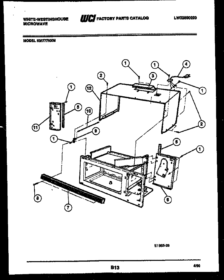 WRAPPER AND BODY PARTS Diagram and Parts List for KM777NXM  Frigidaire Microwave
