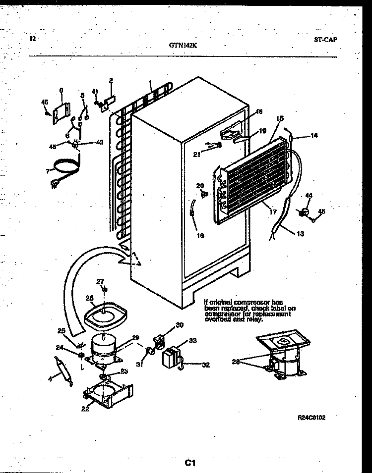 SYSTEM AND AUTOMATIC DEFROST PARTS Diagram and Parts List for GTL142WK2  Frigidaire Refrigerator