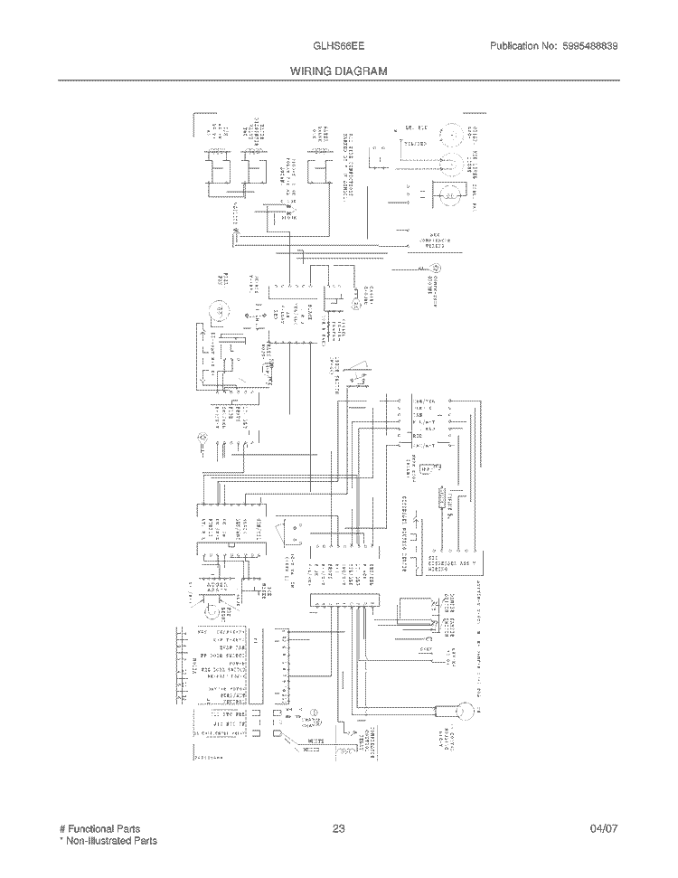 WIRING DIAGRAM Diagram and Parts List for GLHS66EEQB  Frigidaire Refrigerator