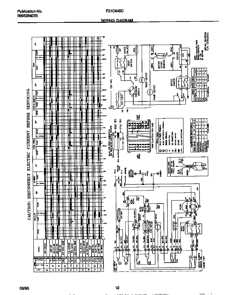 WIRING DIAGRAM Diagram and Parts List for F21C645CS3  Frigidaire Washer