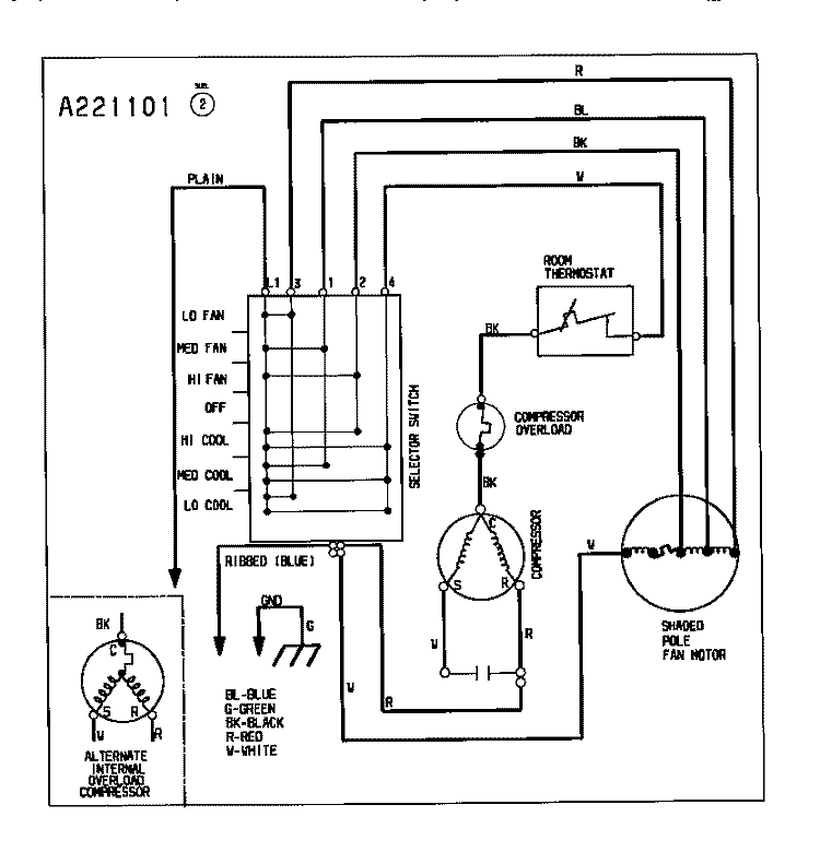 WIRING DIAGRAM Diagram and Parts List for GAC053T7A2  Gibson Air Conditioner