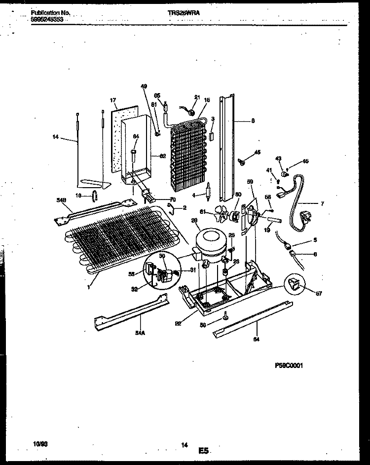 SYSTEM AND AUTOMATIC DEFROST PARTS Diagram and Parts List for TRS26WRAB0  Tappan Refrigerator