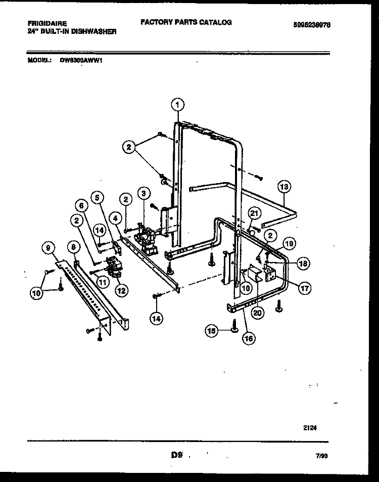 POWER DRY AND MOTOR PARTS Diagram and Parts List for DW6300AWW1  Frigidaire Dishwasher