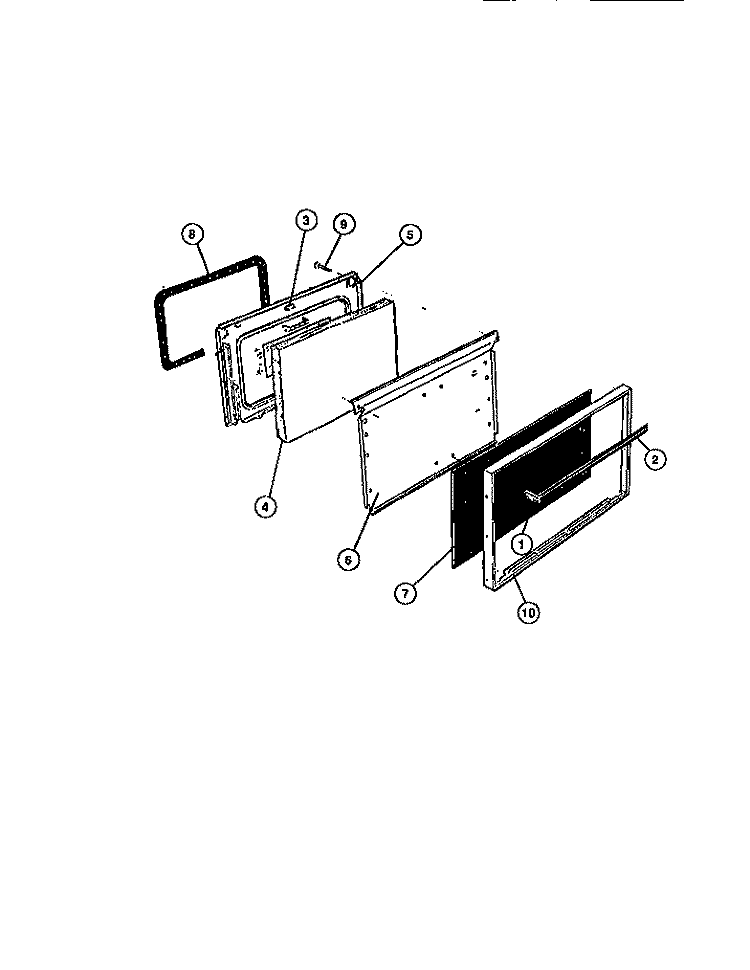 OVEN DOOR Diagram and Parts List for CGC3M2DXC  Gibson Range