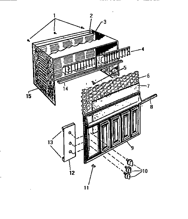 CABINET, FRONT, WRAPPER Diagram and Parts List for AH064J7T1  Frigidaire Air Conditioner