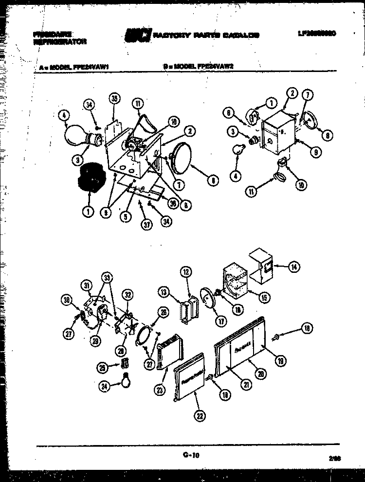 REFRIGERATOR CONTROL ASSEMBLY, DAMP Diagram and Parts List for FPE24VAH1  Frigidaire Refrigerator