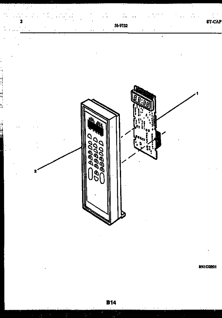 CONTROL PANEL Diagram and Parts List for 56-9732-10-01  Tappan Microwave