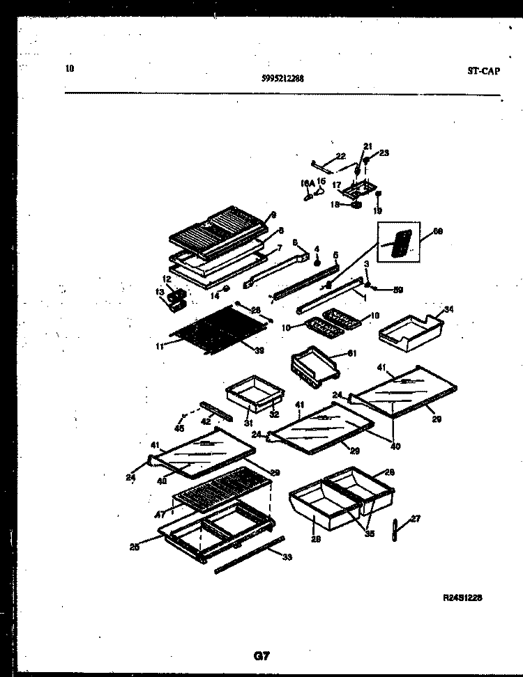 SHELVES AND SUPPORTS Diagram and Parts List for 95-1991-00-00  Tappan Refrigerator