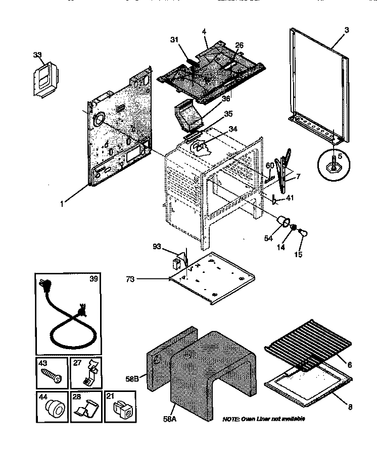 BODY Diagram and Parts List for 30-2232-00-04  Tappan Range