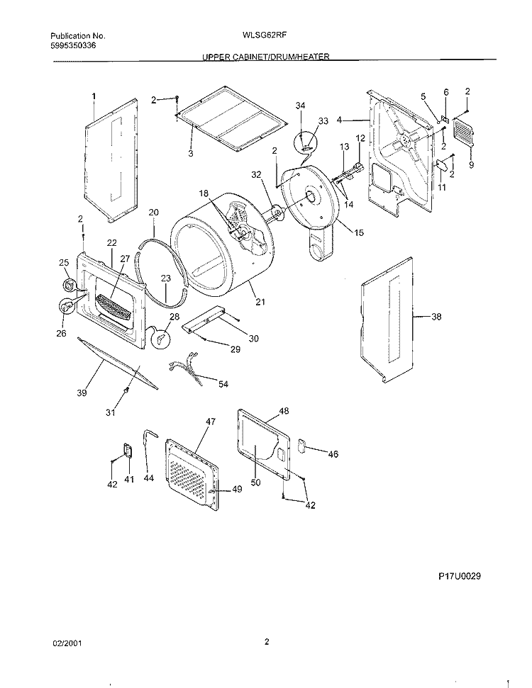 DRY CAB, DRM, HTR Diagram and Parts List for WLSG62RFW1  Westinghouse Washer Dryer Combo