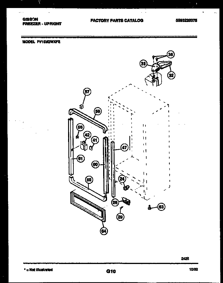 CABINET PARTS Diagram and Parts List for FV16M2WXFE  Gibson Freezer