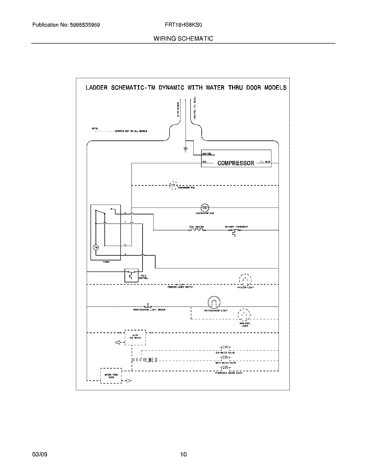 WIRING SCHEMATIC Diagram and Parts List for FRT18HS8KS0  Frigidaire Refrigerator