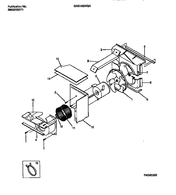 AIR HANDLING Diagram and Parts List for GAS18EW2A2  Gibson Air Conditioner