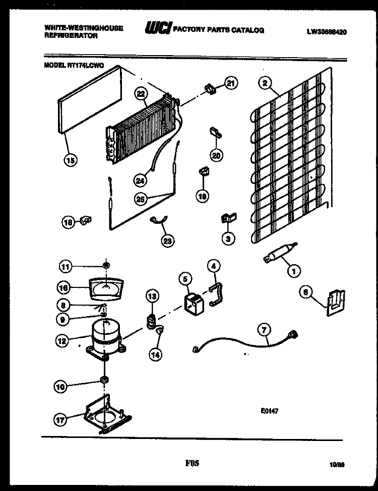 SYSTEM AND AUTOMATIC DEFROST PARTS Diagram and Parts List for RT216JCH3  Frigidaire Refrigerator