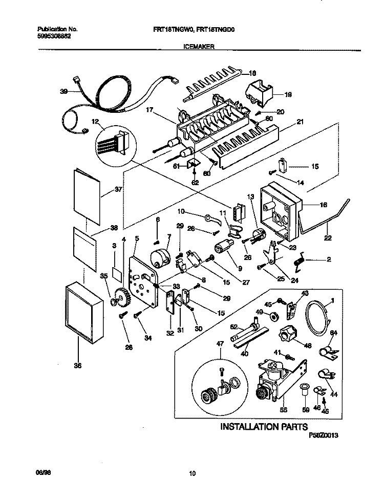 I / M Diagram and Parts List for FRT18TNGD0  Frigidaire Refrigerator