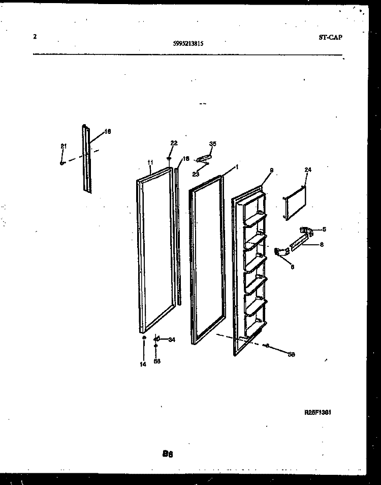 FREEZER DOOR PARTS Diagram and Parts List for RS22F5YX1C  Gibson Refrigerator