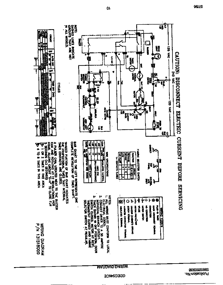 WIRING DIAGRAM Diagram and Parts List for GDEC546CES0  Gibson Dryer