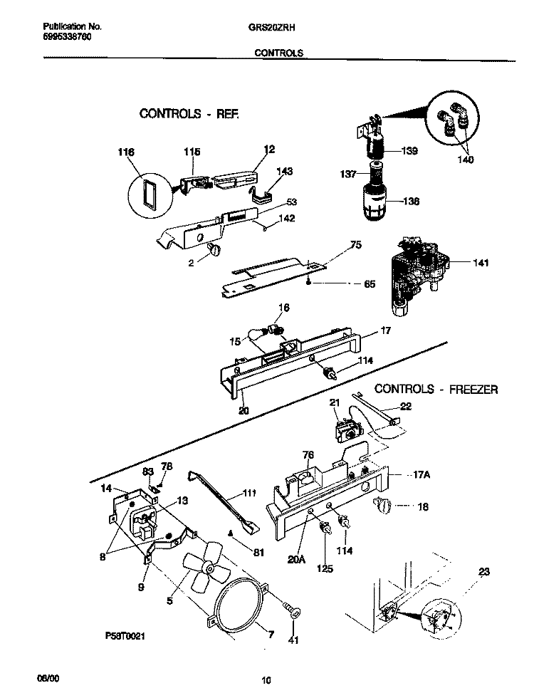 CONTROLS Diagram and Parts List for GRS20ZRHD5  Gibson Refrigerator