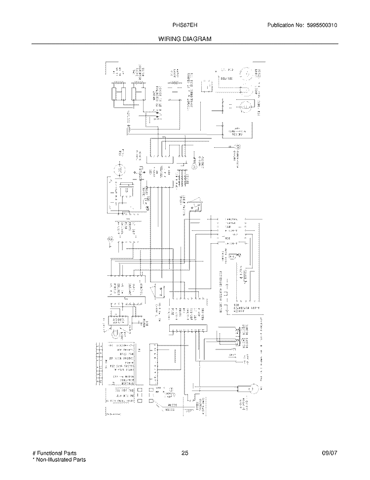 WIRING DIAGRAM Diagram and Parts List for PHS67EHSB6  Frigidaire Refrigerator