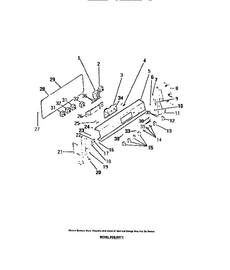 CONTROL PANEL, COOK - MASTER, SWITCHE Diagram and Parts List for RGS35CL1  Frigidaire Wall Oven