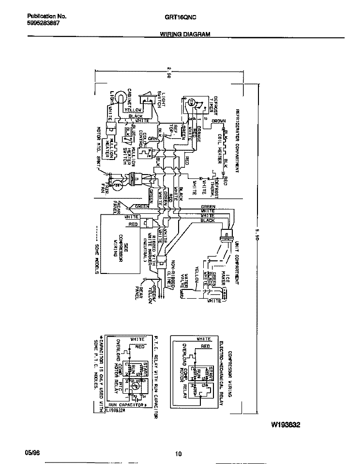WIRING DIAGRAM Diagram and Parts List for GRT16QNCW2  Gibson Refrigerator