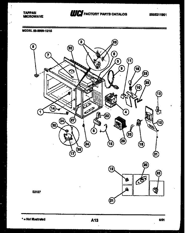 FUNCTIONAL PARTS Diagram and Parts List for 56-9999-10-15  Tappan Microwave