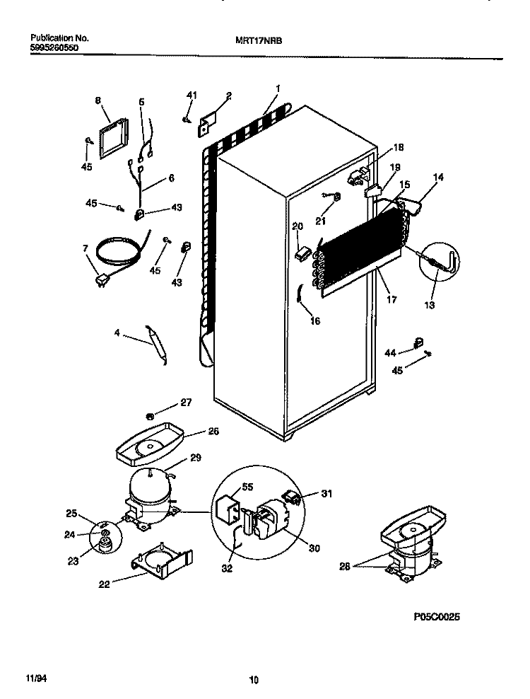 COOLING SYSTEM Diagram and Parts List for MRT17NRBY2  Frigidaire Refrigerator