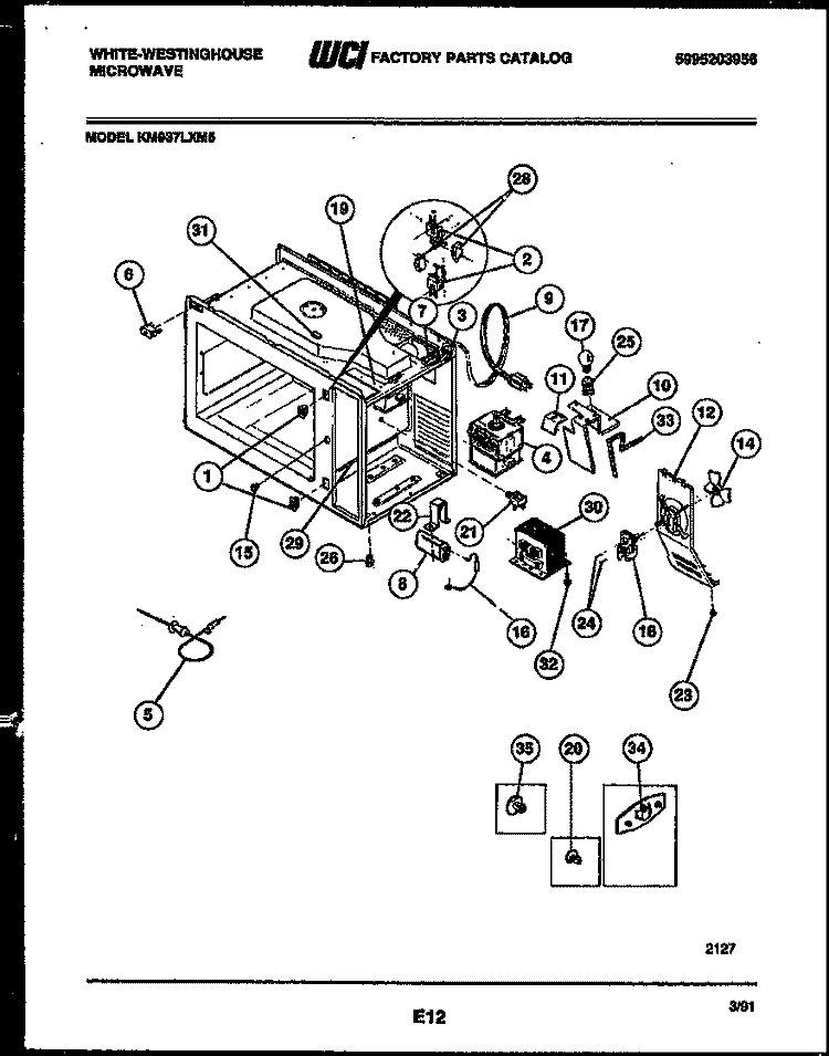 FUNCTIONAL PARTS Diagram and Parts List for KM937LXM5  Frigidaire Microwave
