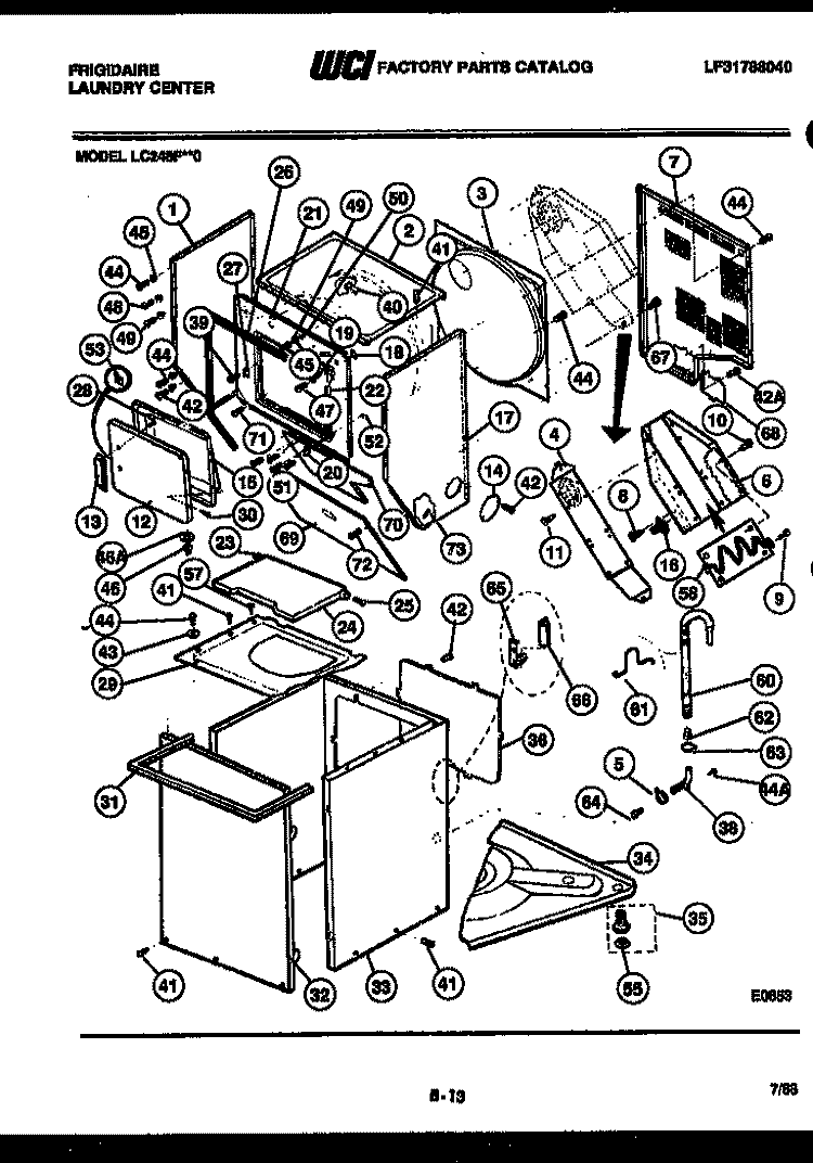 CABINET PARTS AND HEATER Diagram and Parts List for LC248FL0  Frigidaire Washer