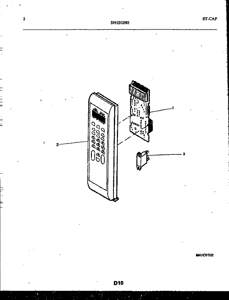 CONTROL PANEL Diagram and Parts List for MCT870P2  Frigidaire Microwave