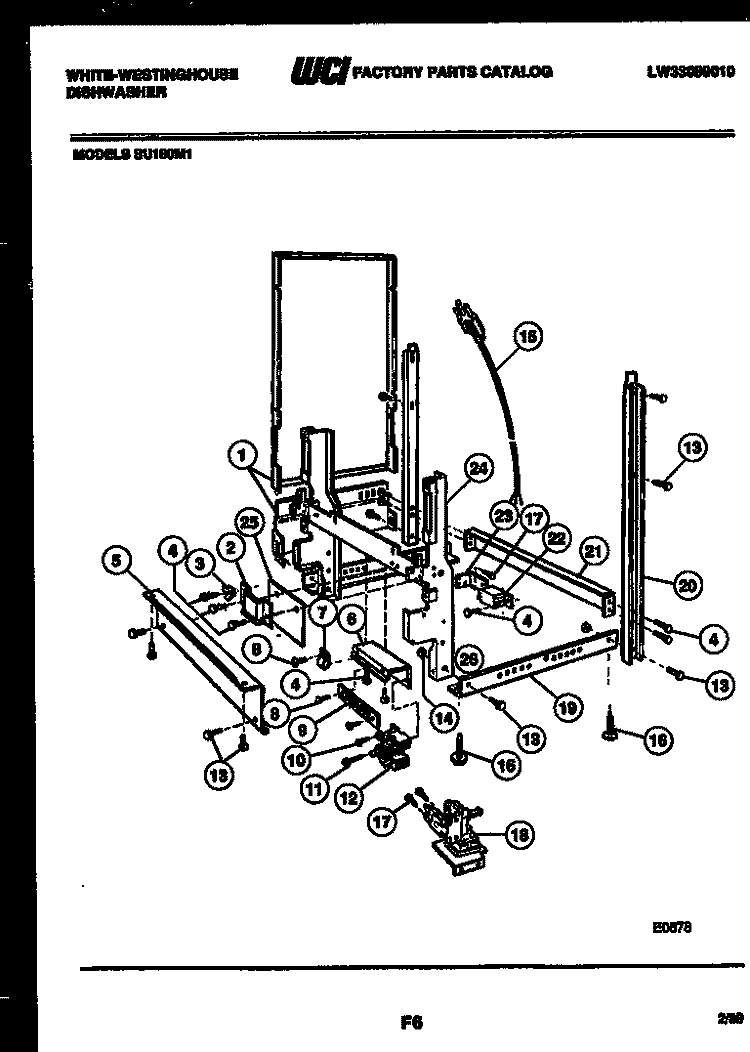 POWER DRY AND MOTOR PARTS Diagram and Parts List for SU180MXRV1  Frigidaire Dishwasher