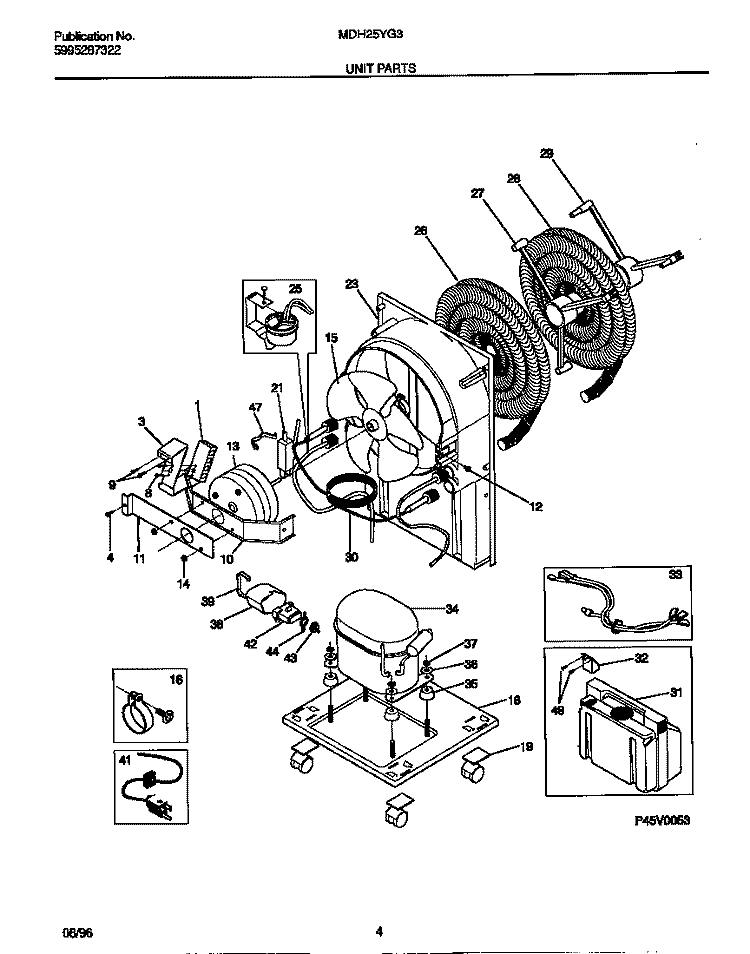 UNIT PARTS Diagram and Parts List for MDH25YG3  Gibson Dehumidifier