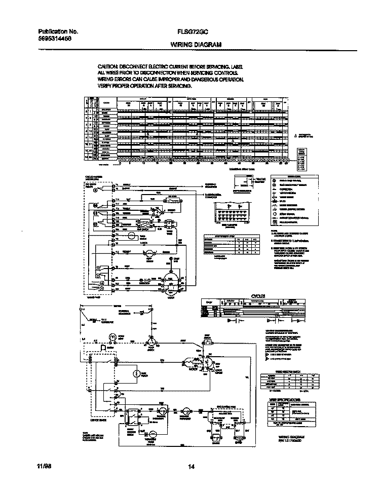 131780600 WIRING DIAGRAM Diagram and Parts List for FLSG72GCS9  Frigidaire Washer Dryer Combo