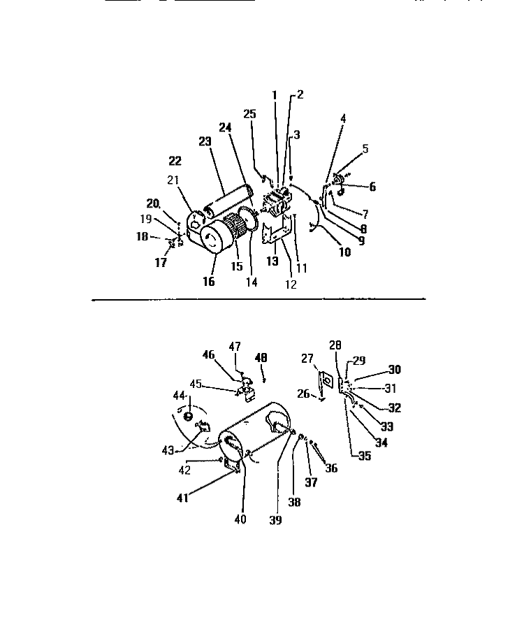 BLOWER & HEATER HOUSING COMPONENTS Diagram and Parts List for DEA500A0T  Kelvinator Dryer