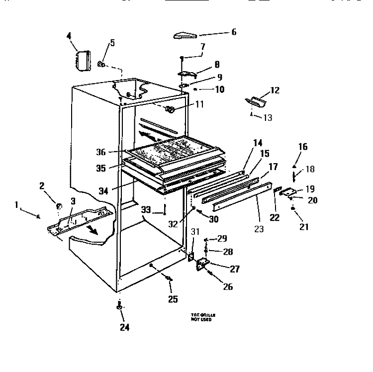 CABINET Diagram and Parts List for RT114GCD5  Frigidaire Refrigerator