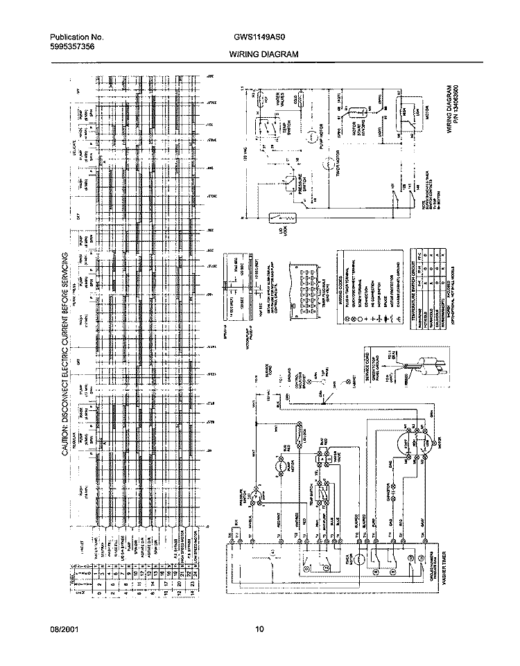 134063600 WIRING DIAGRAM Diagram and Parts List for GWS1149AS0  Gibson Washer