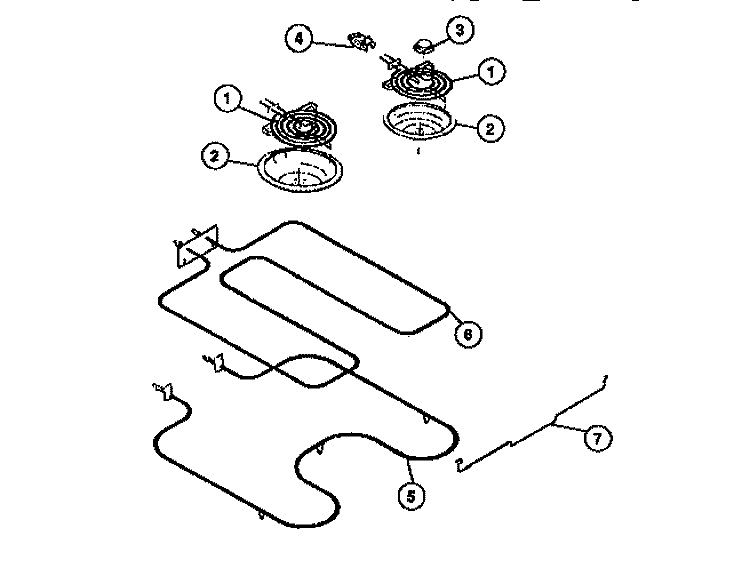 BURNER Diagram and Parts List for REM638BDL3  Frigidaire Range