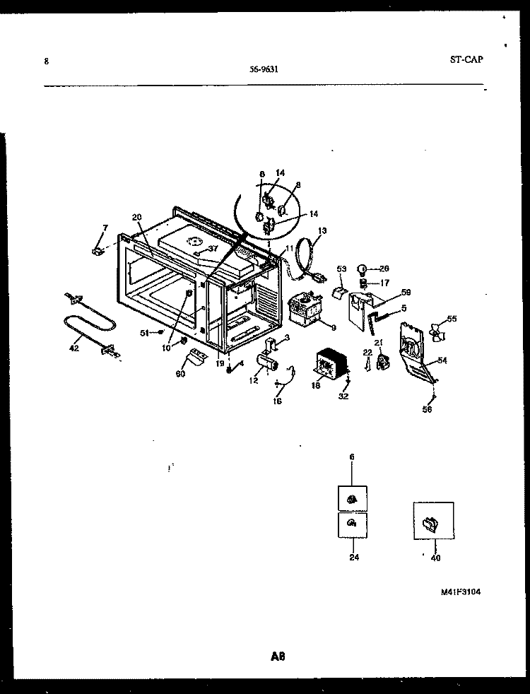 FUNCTIONAL PARTS Diagram and Parts List for 56-9631-10-02  Tappan Microwave