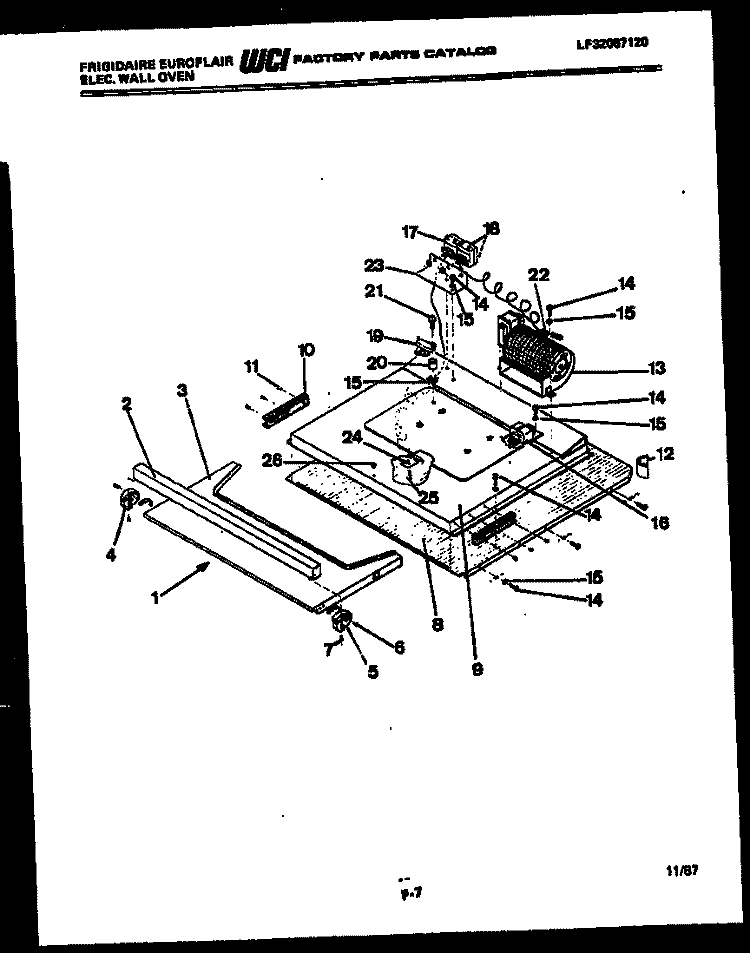 VENT FAN MOTOR ASSEMBLY Diagram and Parts List for RBUGCF95ED  Frigidaire Wall Oven
