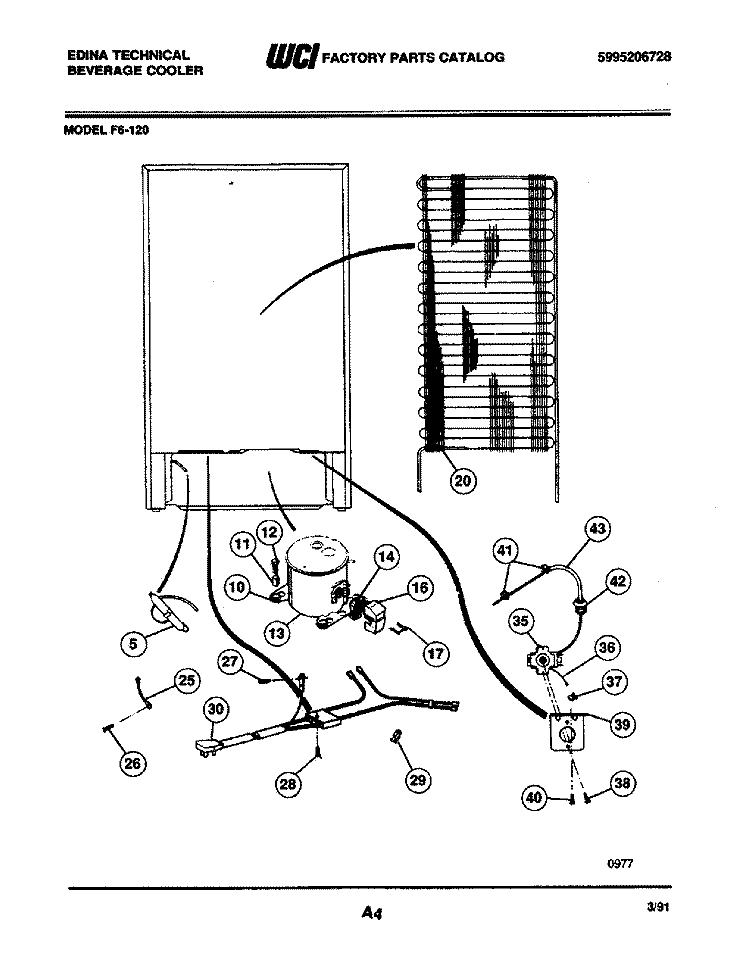 SYSTEM Diagram and Parts List for F6-120  Frigidaire Wine and Beverage Cooler