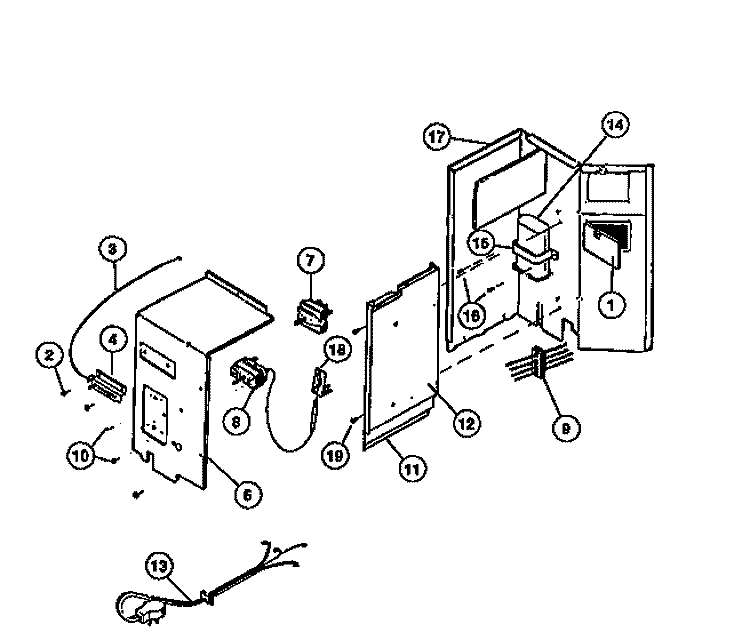 CONTROL PARTS Diagram and Parts List for AR18NS5N1  Frigidaire Air Conditioner
