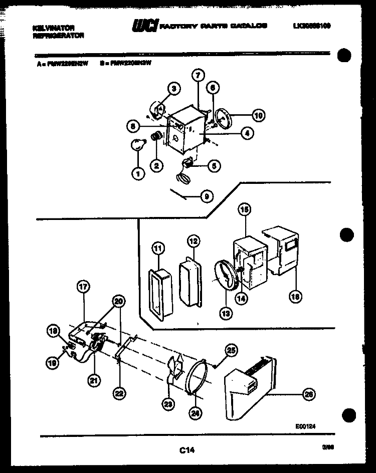 REFRIGERATOR CONTROL ASSEMBLY, DAMP Diagram and Parts List for FMW220EN2F  Kelvinator Refrigerator