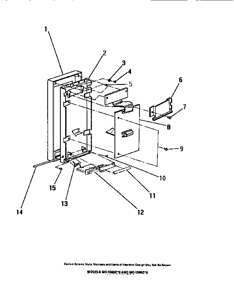 ELECTRICAL CONTROLS, PANEL, TRIM Diagram and Parts List for MC1050C0  Frigidaire Microwave