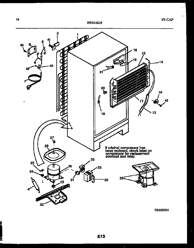 SYSTEM AND AUTOMATIC DEFROST PARTS Diagram and Parts List for FPW18TPLL1  Frigidaire Refrigerator
