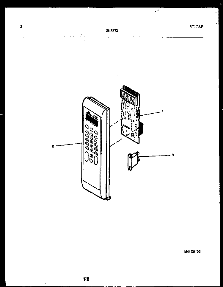 CONTROL PANEL Diagram and Parts List for 56-3872-10-02  Tappan Microwave